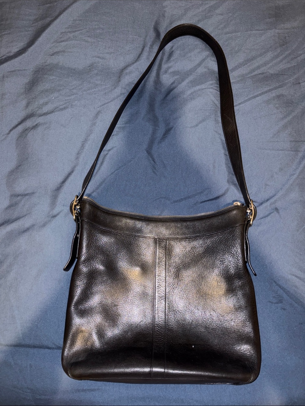 Coach Black Leather Messenger Shoulder Bag